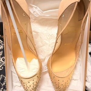 Christian Louboutin Tan Embellished Women's Shoes